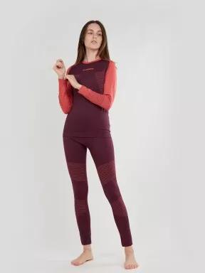 Fundango Seamless Baselayer Set damski komplet bielizny magenta 1