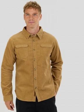 Fundango Oregon Corduroy Shirt męski koszula z dlugim rekawem żółty 1