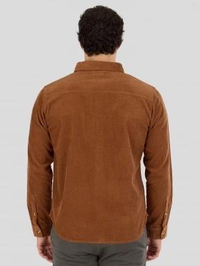 Fundango Oregon Corduroy Shirt męski koszula z dlugim rekawem brąz 3