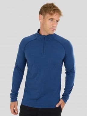 Fundango Temuka Merino Halfzip męski koszulka bieliźniana niebieski 1