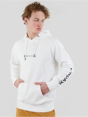 Fundango Talis Hooded Sweatshirt męski sweter z kapturem biały 1