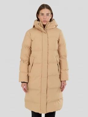 Fundango Cosycoat Long Padded Jacket damski pikowana kurtka zimowa żółty 1