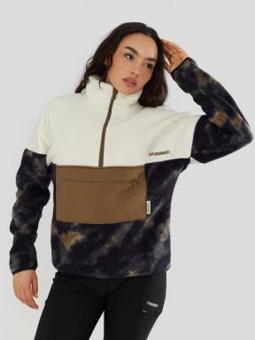 Fundango Riva Hybrid Pullover damski hybrydowa warstwa pośrednia zielony 1