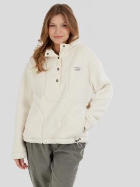 Fundango Juniper Pile Jacket damski sweter z kapturem biały 1