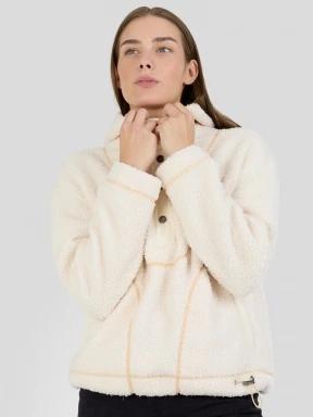 Fundango Juniper Pile Jacket damski sweter z kapturem biały 1