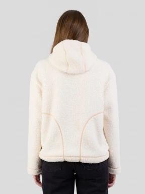 Fundango Juniper Pile Jacket damski sweter z kapturem biały 3
