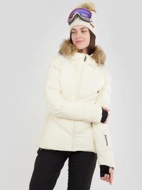 Fundango Elyra Fur Padded Jacket damski kurtka narciarska biały 1