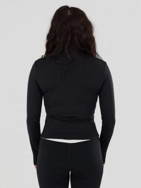 Fundango Flop Zip Up Top damski koszulka sportowa z dlugim rekawem czarny 3