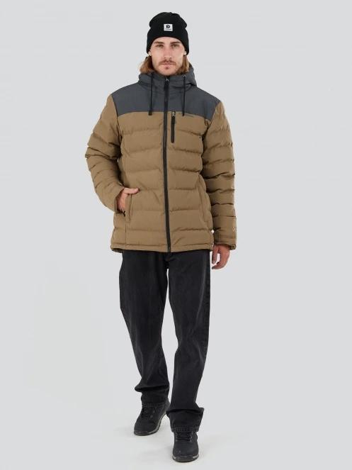 Fundango Passat Padded Jacket męski pikowana kurtka przejściowa brąz 4