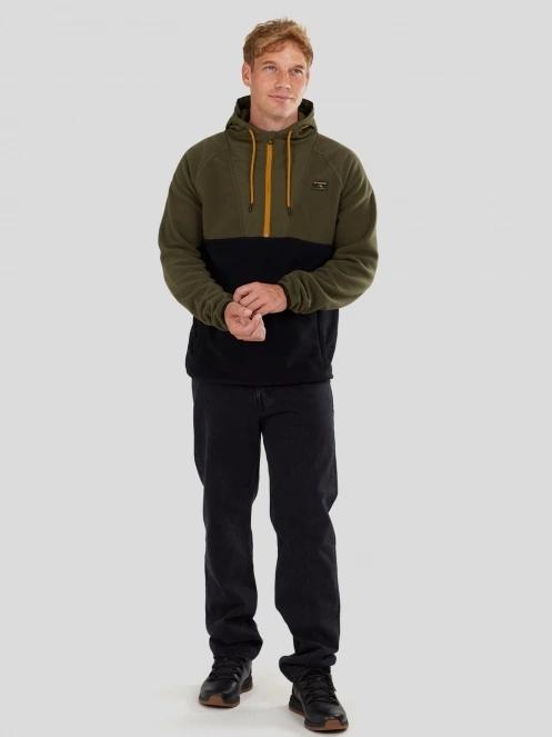 Fundango Carlos Fleece Pullover męski sweter z kapturem zielony 4