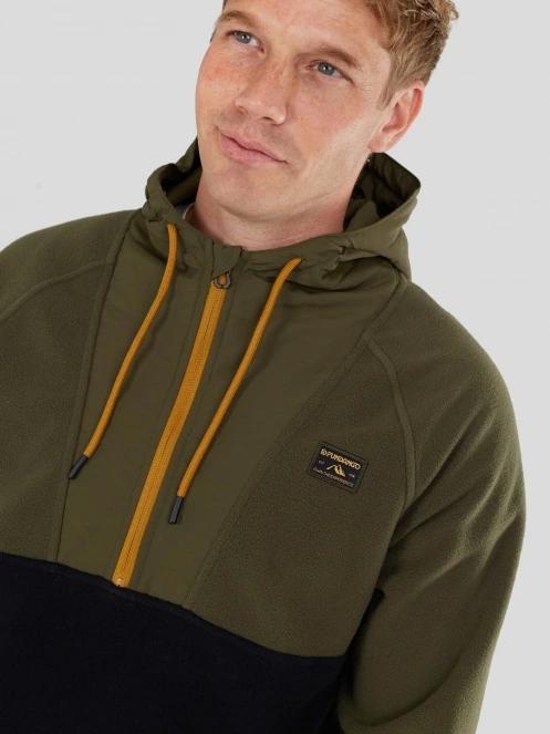 Fundango Carlos Fleece Pullover męski sweter z kapturem zielony 5