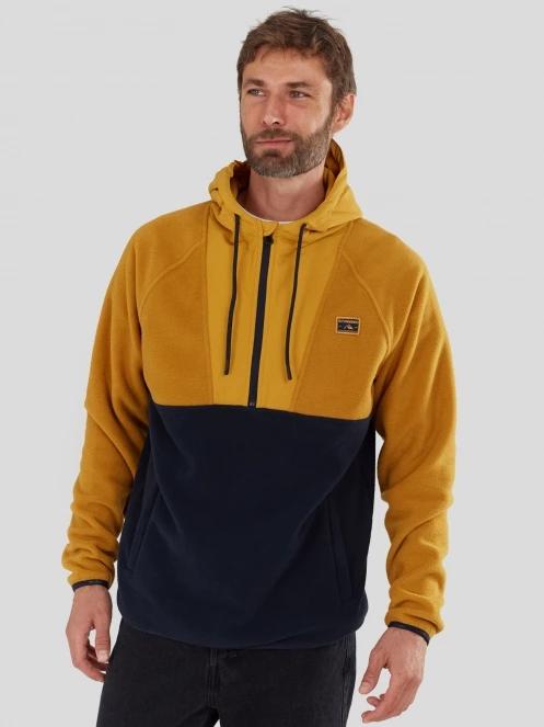 Fundango Carlos Fleece Pullover męski sweter z kapturem żółty 2