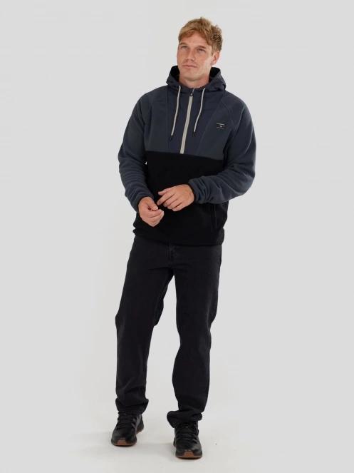 Fundango Carlos Fleece Pullover męski sweter z kapturem szary 4