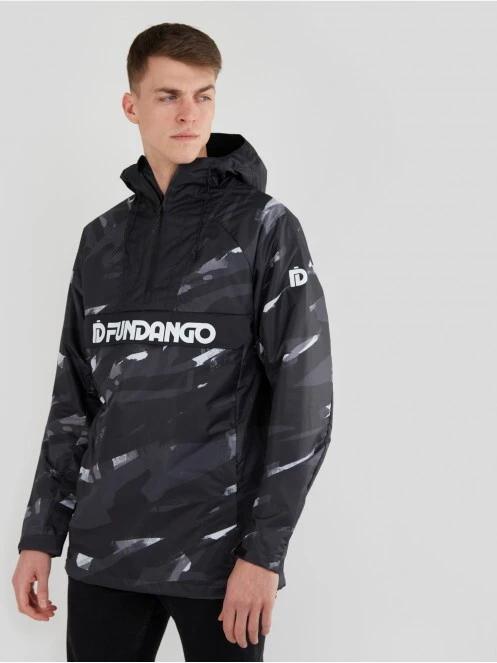 Fundango Salmo Logo Anorak męski plaszcz przeciwdeszczowy czarny 2