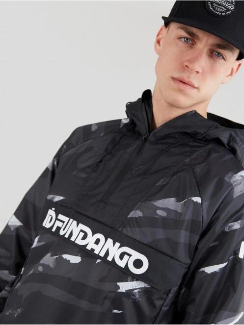 Fundango Salmo Logo Anorak męski plaszcz przeciwdeszczowy czarny 5