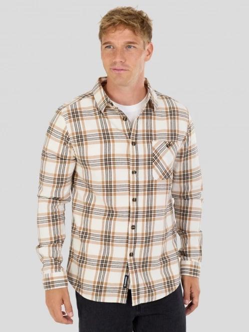 Fundango Harris Shirt męski koszula z dlugim rekawem piasek 2