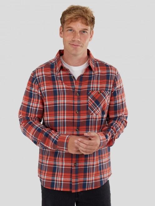 Fundango Harris Shirt męski koszula z dlugim rekawem czerwony 2