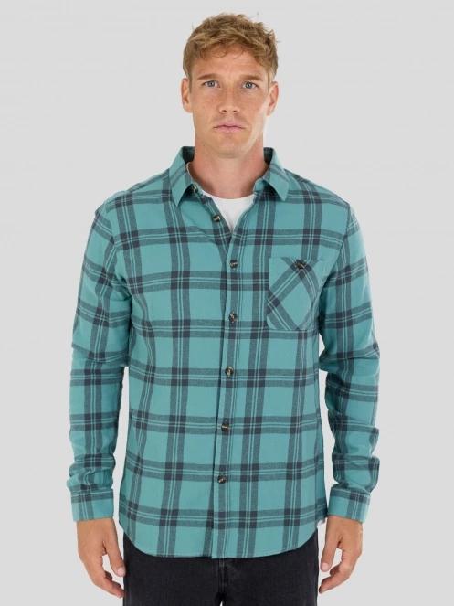Fundango Harris Shirt męski koszula z dlugim rekawem zielony 2
