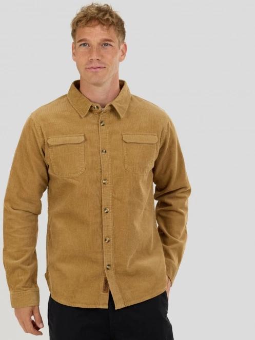 Fundango Oregon Corduroy Shirt męski koszula z dlugim rekawem żółty 2