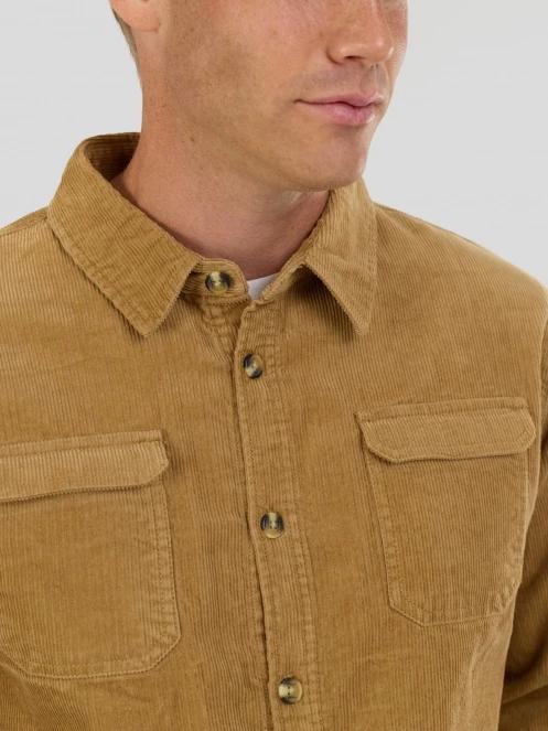 Fundango Oregon Corduroy Shirt męski koszula z dlugim rekawem żółty 6