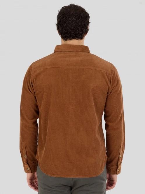 Fundango Oregon Corduroy Shirt męski koszula z dlugim rekawem brąz 3