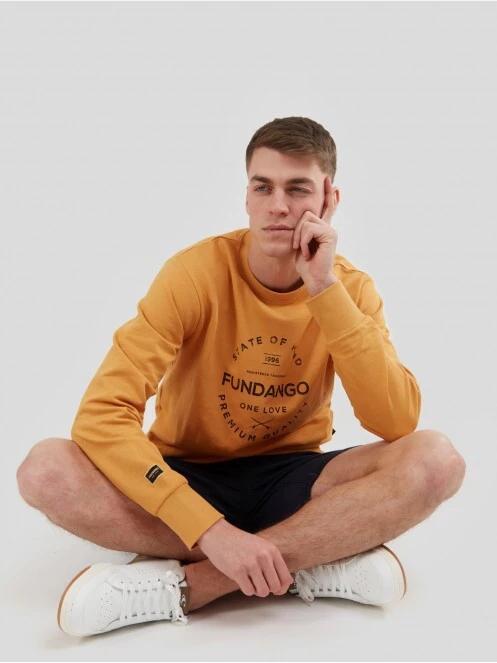 Fundango Warren Sweatshirt męski sweter żółty 4