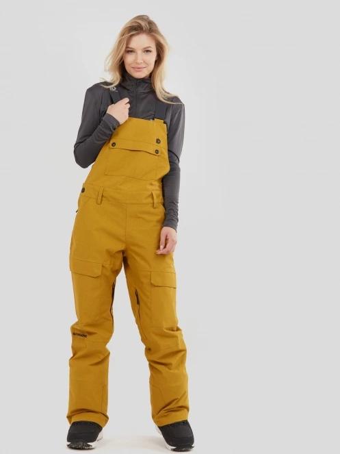 Fundango Sakura Bib Pants damski spodnie narciarskie brąz 2