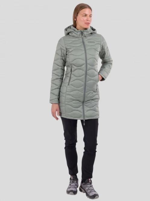 Fundango Nordwave Long Jacket damski pikowana kurtka przejściowa zielony 4