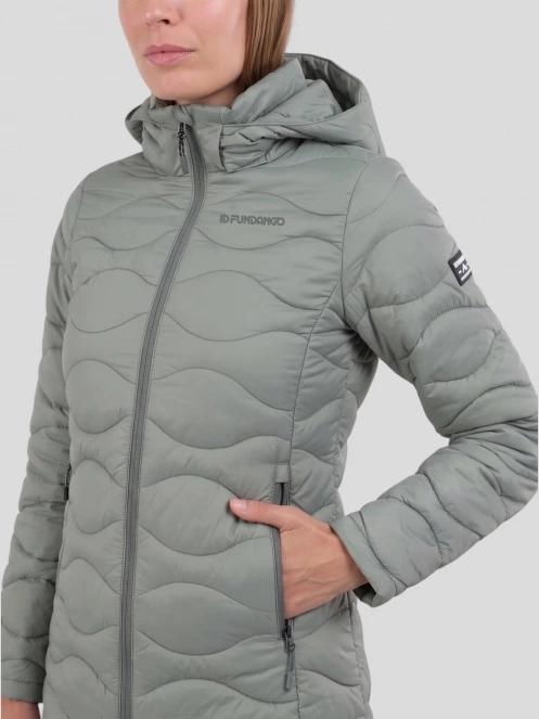 Fundango Nordwave Long Jacket damski pikowana kurtka przejściowa zielony 5