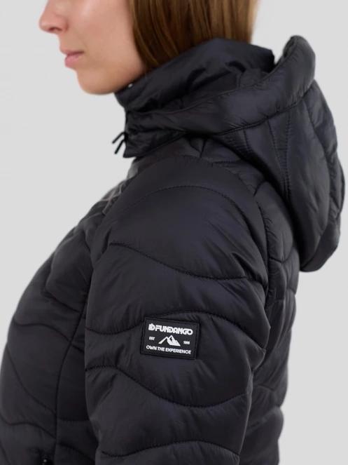 Fundango Nordwave Long Jacket damski pikowana kurtka przejściowa czarny 6