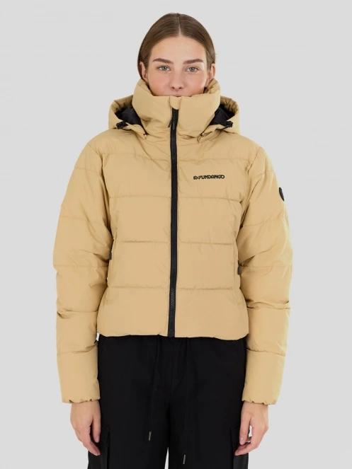 Fundango Amber Cropped Jacket damski pikowana kurtka przejściowa żółty 2