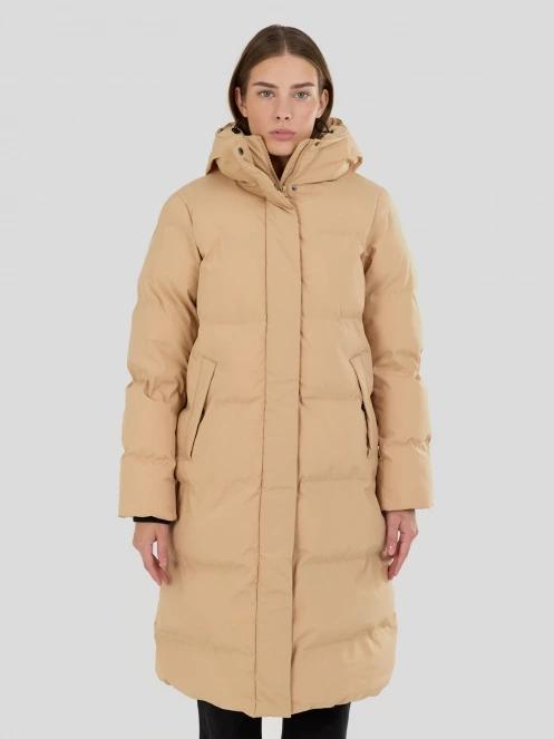 Fundango Cosycoat Long Padded Jacket damski pikowana kurtka zimowa żółty 2