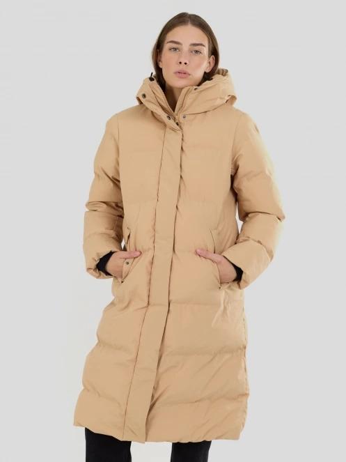 Fundango Cosycoat Long Padded Jacket damski pikowana kurtka zimowa żółty 5