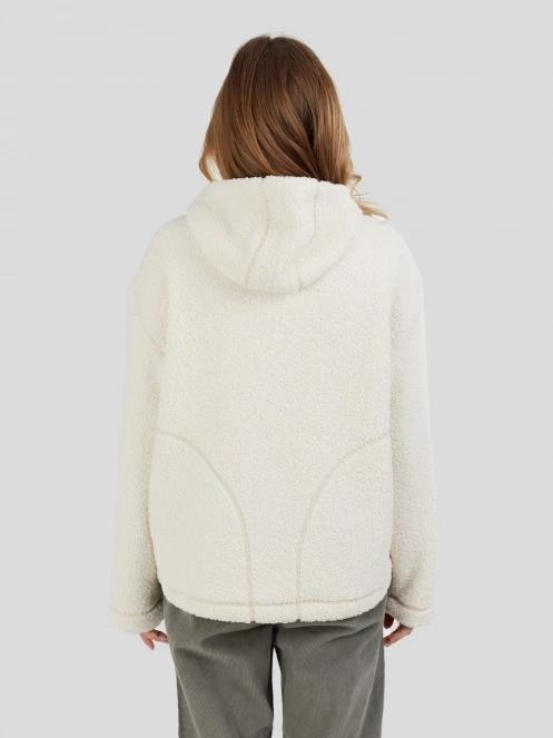 Fundango Juniper Pile Jacket damski sweter z kapturem biały 3