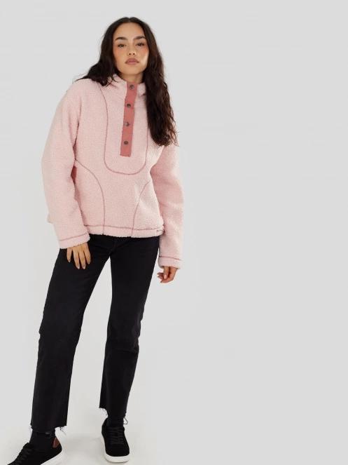 Fundango Juniper Pile Jacket damski sweter z kapturem różowy 4