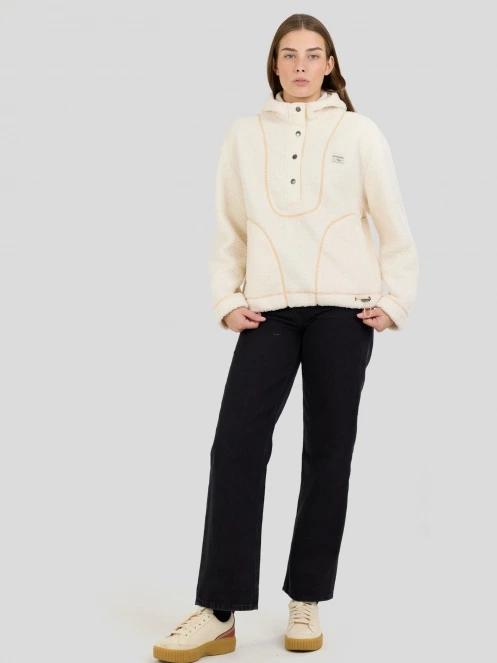 Fundango Juniper Pile Jacket damski sweter z kapturem biały 4