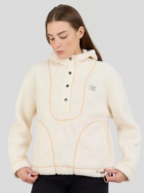 Fundango Juniper Pile Jacket damski sweter z kapturem biały 5