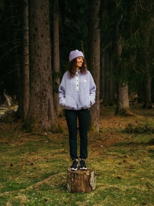 Fundango Juniper Pile Jacket damski sweter z kapturem fiolet 11