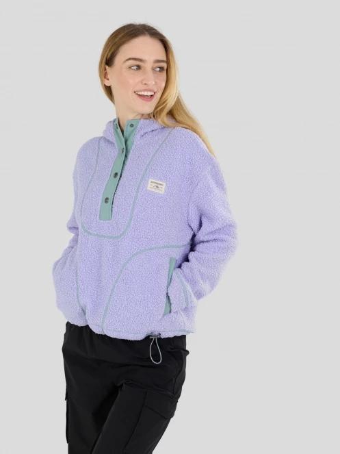 Fundango Juniper Pile Jacket damski sweter z kapturem fiolet 6
