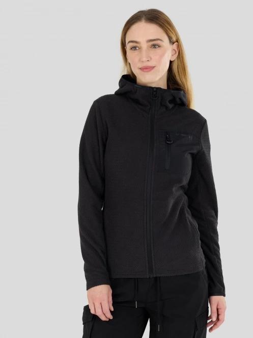 Fundango Nigata Full Zip Hoodie damski hybrydowa warstwa pośrednia czarny 2