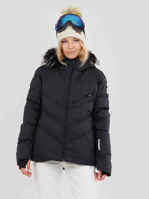 Fundango Elyra Fur Padded Jacket damski pikowana kurtka narciarska czarny 2