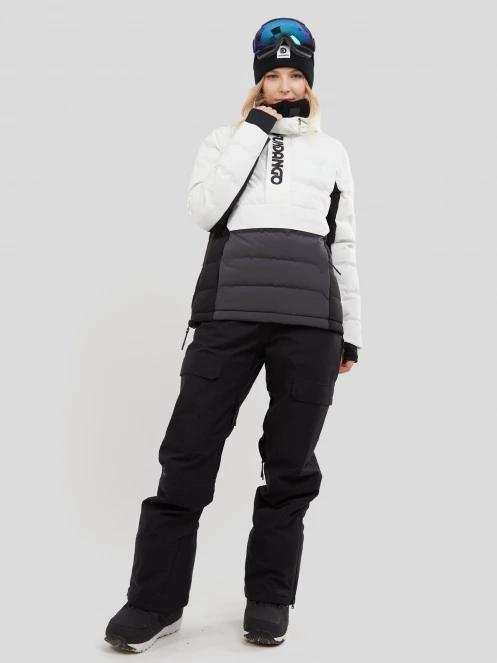 Fundango Everett Padded Anorak damski pikowana kurtka narciarska biały 4