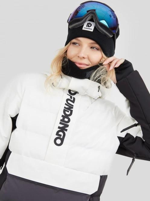 Fundango Everett Padded Anorak damski pikowana kurtka narciarska biały 6