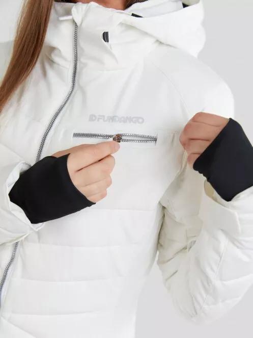 Fundango Punch Padded Jacket damski pikowana kurtka narciarska biały 5