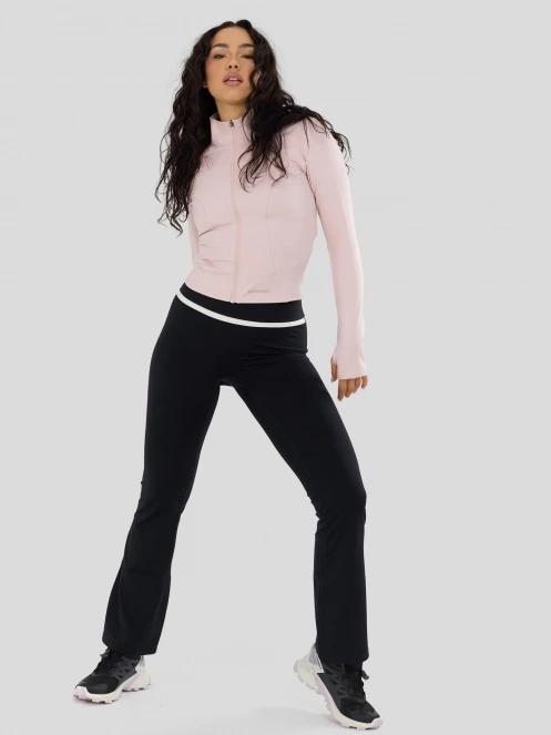 Fundango Flop Zip Up Top damski koszulka sportowa z dlugim rekawem różowy 4