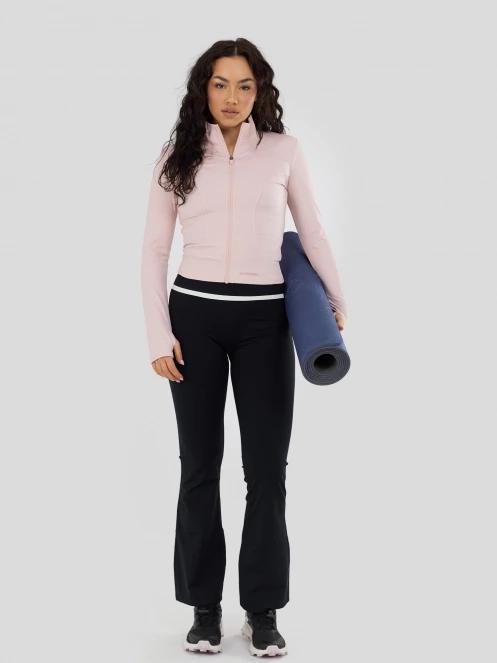 Fundango Flop Zip Up Top damski koszulka sportowa z dlugim rekawem różowy 5