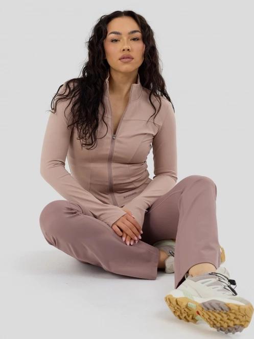 Fundango Flop Zip Up Top damski koszulka sportowa z dlugim rekawem różowy 4