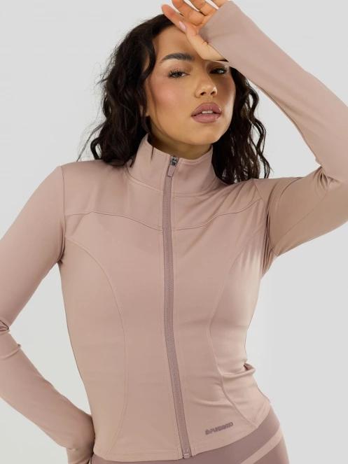 Fundango Flop Zip Up Top damski koszulka sportowa z dlugim rekawem różowy 7