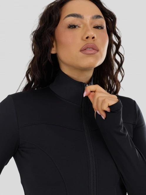 Fundango Flop Zip Up Top damski koszulka sportowa z dlugim rekawem czarny 9
