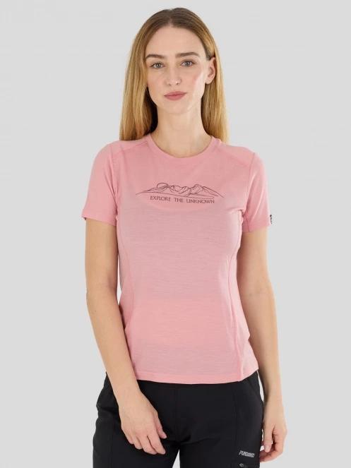 Fundango Reinga Merino T-shirt damski koszulka bieliźniana różowy 2